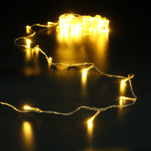 Гирлянда для дома  5,5м 50 ламп LED прозрач.пров.,8 реж, IP-20, Теплый белый