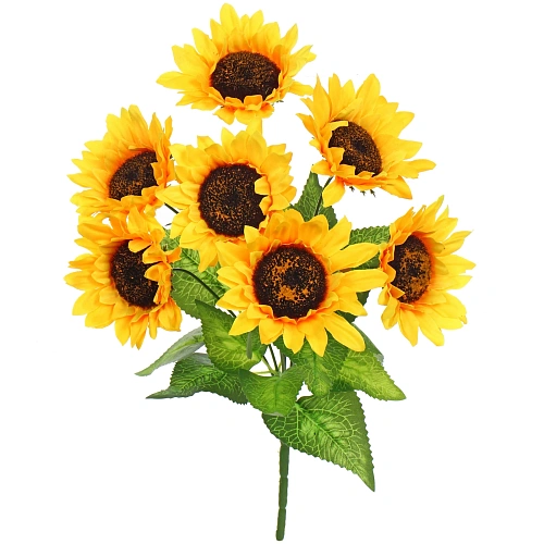 Искусственные цветы Подсолнухи 34см 7 цветков_4