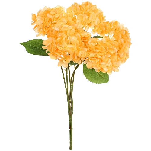 Искусственные цветы Гортензия  48см 5 цветков желтые_4