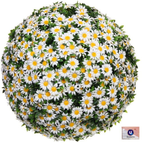 Искусственное растение шар "Самшит" цветы белые D-45см Ultramarine