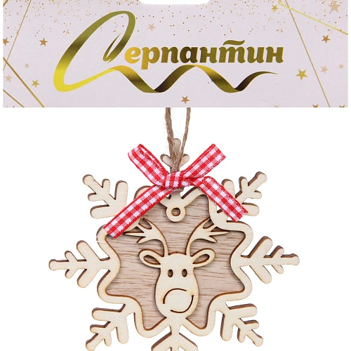 Подвеска Снежинка - Олень 1111 см_5