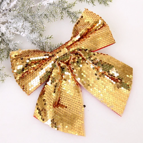 Бант на ёлку "Сияние" 20*22 см, Золото