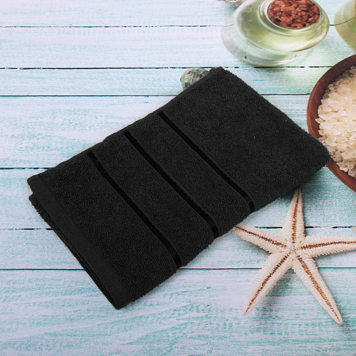 Полотенце махровое 5090см LUNA цвет черный 10650 плотность 360грм2_4