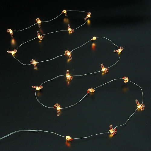 Гирлянда для дома Карамелька (31,9см) на батарейках 2,0 м 20 ламп LED, 1 реж, IP-20, Теплый белый (батарейки CR2032)_5