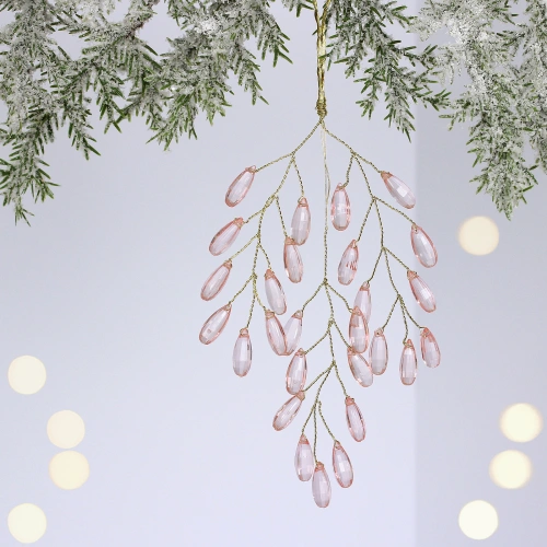 Ветка декоративная "Волшебство ночи" 20 см, Розовый