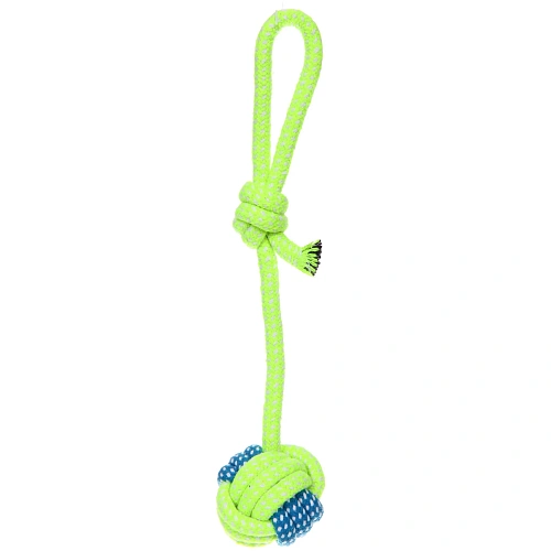 Игрушка - канат для собак мелких и средних пород НЕСКУЧАЙКА, цвет желтый, 27,5см  53гр (лейбл)_3