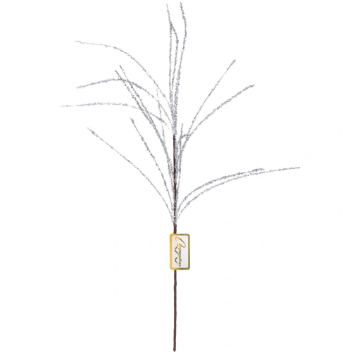 Ветка декоративная "Снежный блеск" 80 см, Серебро