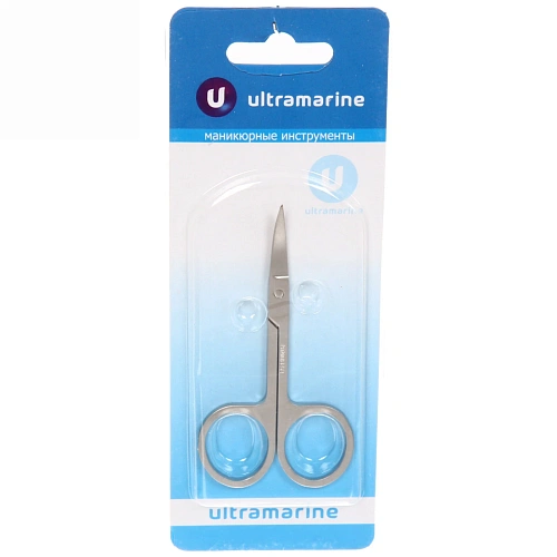 Ножницы маникюрные на блистере "Ultramarine", круглые кольца, широкие, цвет серебро, 8,5см✦