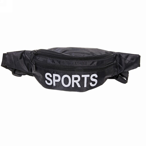 Сумка на пояс "Ultramarine - Sports Style", цвет черный, 3 кармана, 36*10*8см