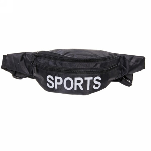 Сумка на пояс "Ultramarine - Sports Style", цвет черный, 3 кармана, 36*10*8см