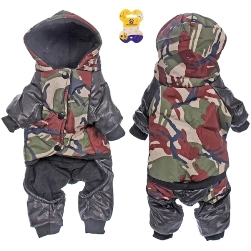 Комбинезон зимний для собак мелких и средних пород "BRO Style", камуфляж, р XL