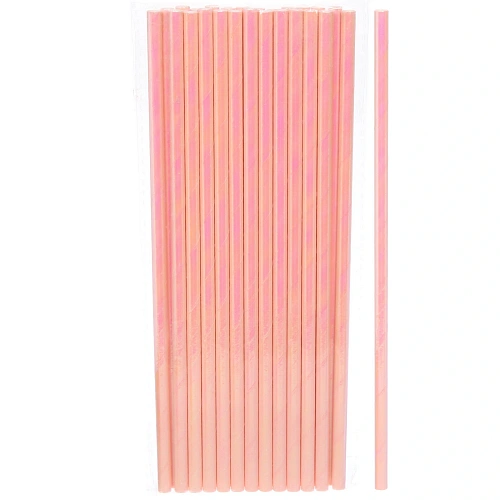 Трубочка для коктейля "Волшебство" 19,5 см d-6 мм (набор 25 шт), Розовый