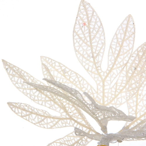 Ветка декоративная Сказочный листопад 25 см, Белый_4