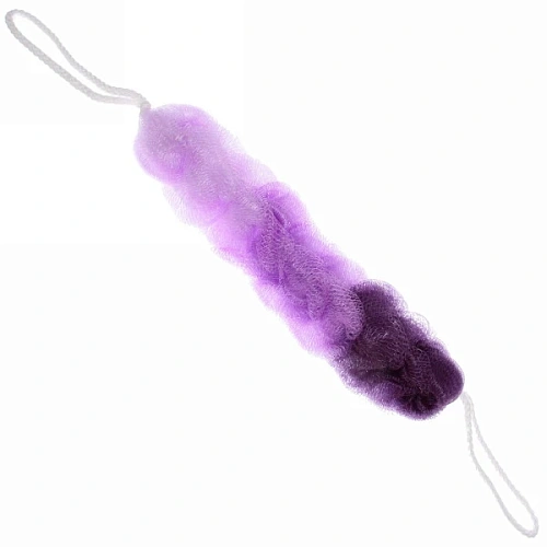 Мочалка для тела полипропиленовая "Косичка-Премиум", цвет сиренево/фиолетовый, 31*5см, 60грамм, Zip пакет✦