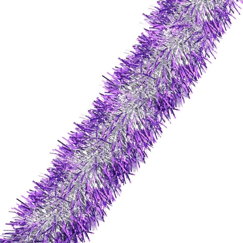 Мишура 2м 9см "Серебряный блеск" фиолетовый