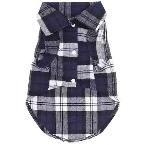 Кофта - рубашка фланелевая для мелких пород собак и кошек BRO Style, цвет синий, р L_4