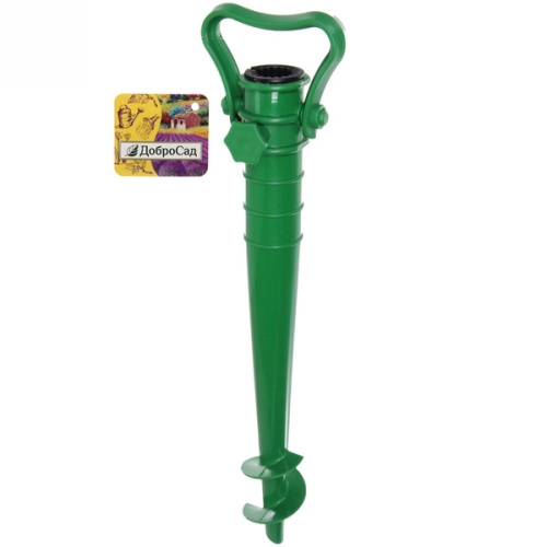 Бур-подставка для пляжного зонта 35см "Дрель" пластик, цвет зеленый ДоброСад