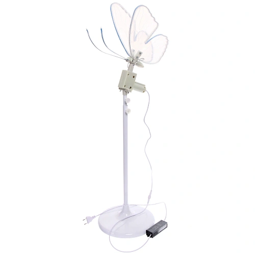 Фигура светодиодная Нежная Бабочка на стойке h-15м, длина крыла 40 см,(машет крыльями),220v,Белый_4