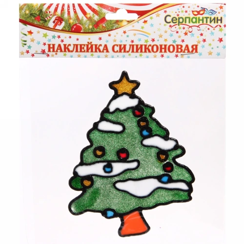 Наклейка на стекло  19*19 см,"Снежная елочка"