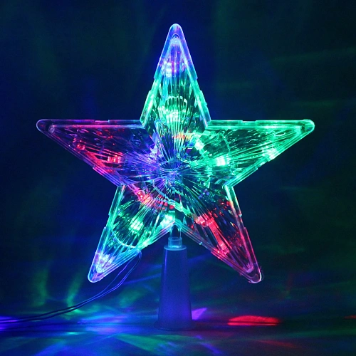 Звезда для елки светодиодная, 15 ламп LED,18,5см, RGRB(красный, зеленыйкрасный,синий)_9