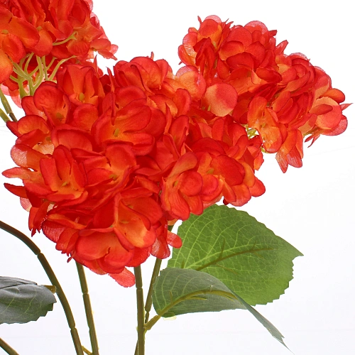 Искусственные цветы Гортензия  48см 5 цветков красные_5