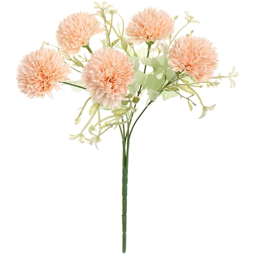 Искусственные цветы Букет хризантем 25см 5 цветков персиковые_4