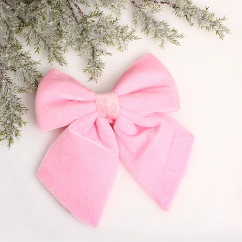 Бант на ёлку "Нежность" 20*25 см, Розовый
