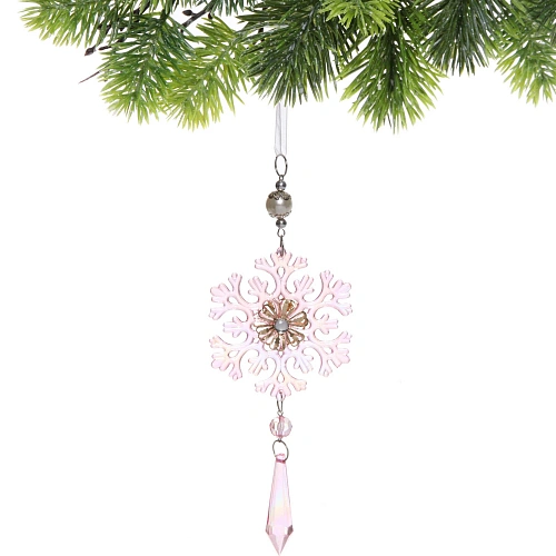 Подвеска Ледяная снежинка 8,520 см, Розовый_3