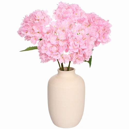 Искусственные цветы Гортензия  48см 5 цветков розовые_6