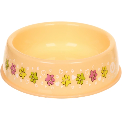 Миска пластиковая "МОЙ БРО - Лапки царапки!, цвет бежевый ,  21*6,5см (логотип на миске) 700мл