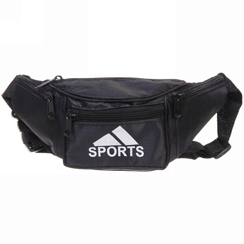 Сумка на пояс "Ultramarine - Sports Style", цвет черный, 4 кармана, 29*13*7см