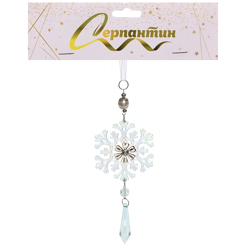 Подвеска Ледяная снежинка 8,520 см, Зелёный_4