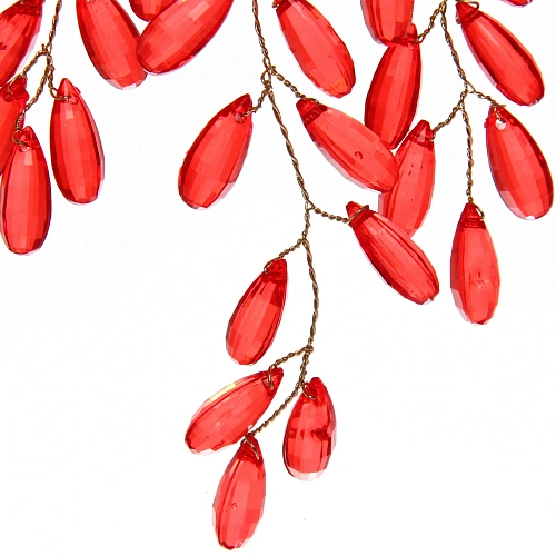 Ветка декоративная Волшебство ночи 20 см, Красный_3