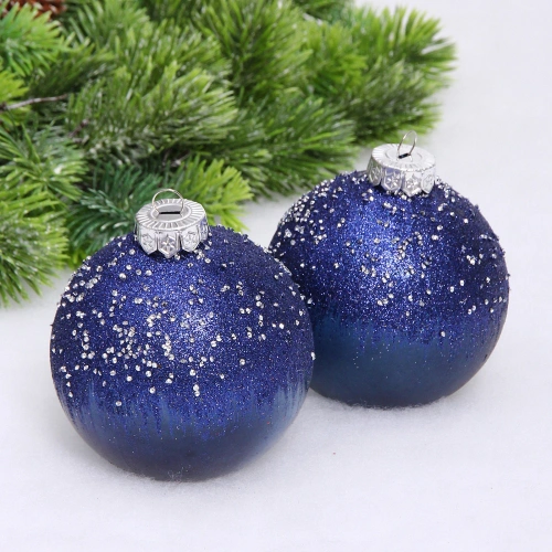 Набор шаров "Сказочная полночь" 10 см (в наборе 2 шт), Сапфир