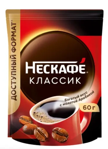 Кофе растворимый НЕСКАФЕ Classic натур. м/у (Россия) 60г