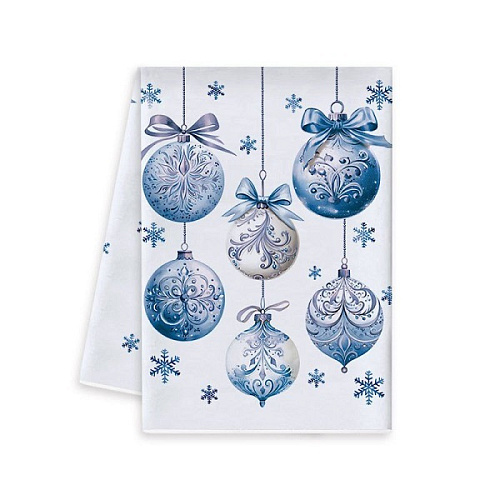 Полотенце кухонное "Winter - Ёлочные шарики" 40*57 см, микрофибра 200 гр/м2
