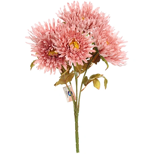 Искусственные цветы Хризантема 45см 5 цветков розовый_4