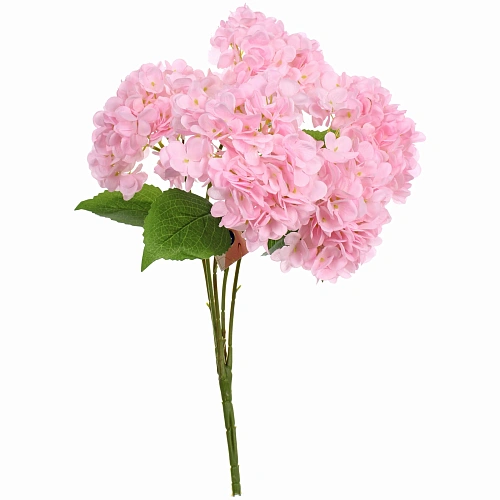 Искусственные цветы Гортензия  48см 5 цветков розовые_4