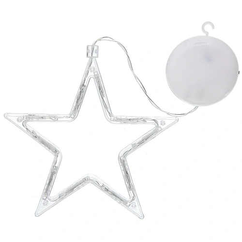 Фигура светодиодная Звезда 18х17 см (батарейки 3 ААА), 1 реж, Белый_4