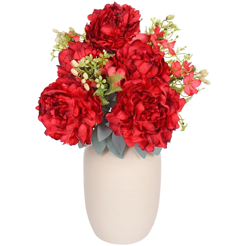 Искусственные цветы Пионовое наслаждение 46см 5 цветков красные_6