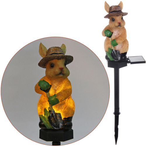 Светильник на солн.батарее "Белочка" 16*8*7 см, (свечение теплый белый)