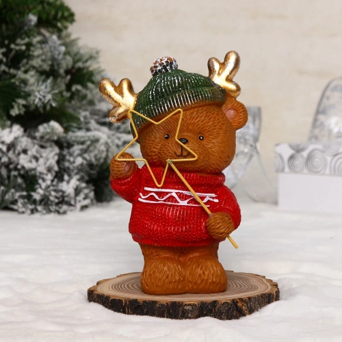 Фигурка новогодняя "Мишка со звёздочкой" 11,5*9,5*18 см