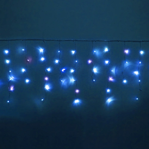Гирлянда для улицы БАХРОМА Мерцание ш5м в4060см 180 ламп LED, прозрпров,1 режим, IP-54, СинийБелый мерцает (возможность соединения)	_4