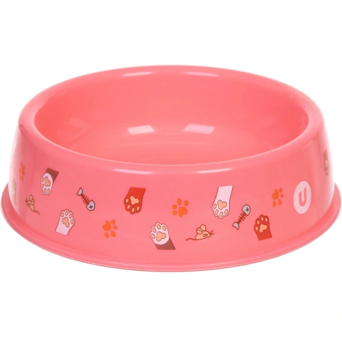 Миска пластиковая "МОЙ БРО - Любимые лапки!, цвет розовый  21*6,5см (логотип на миске) 700мл